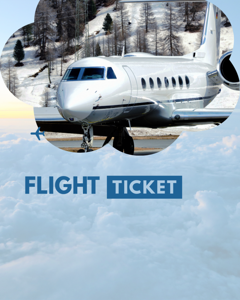 blue modern flight ticket booking services instagram post